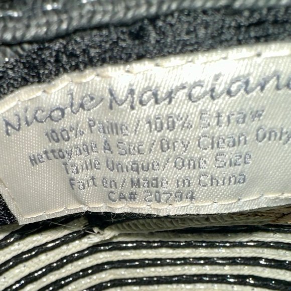 Nicole Marciani Navy Striped Floppy Straw Hat - Picture 6 of 6